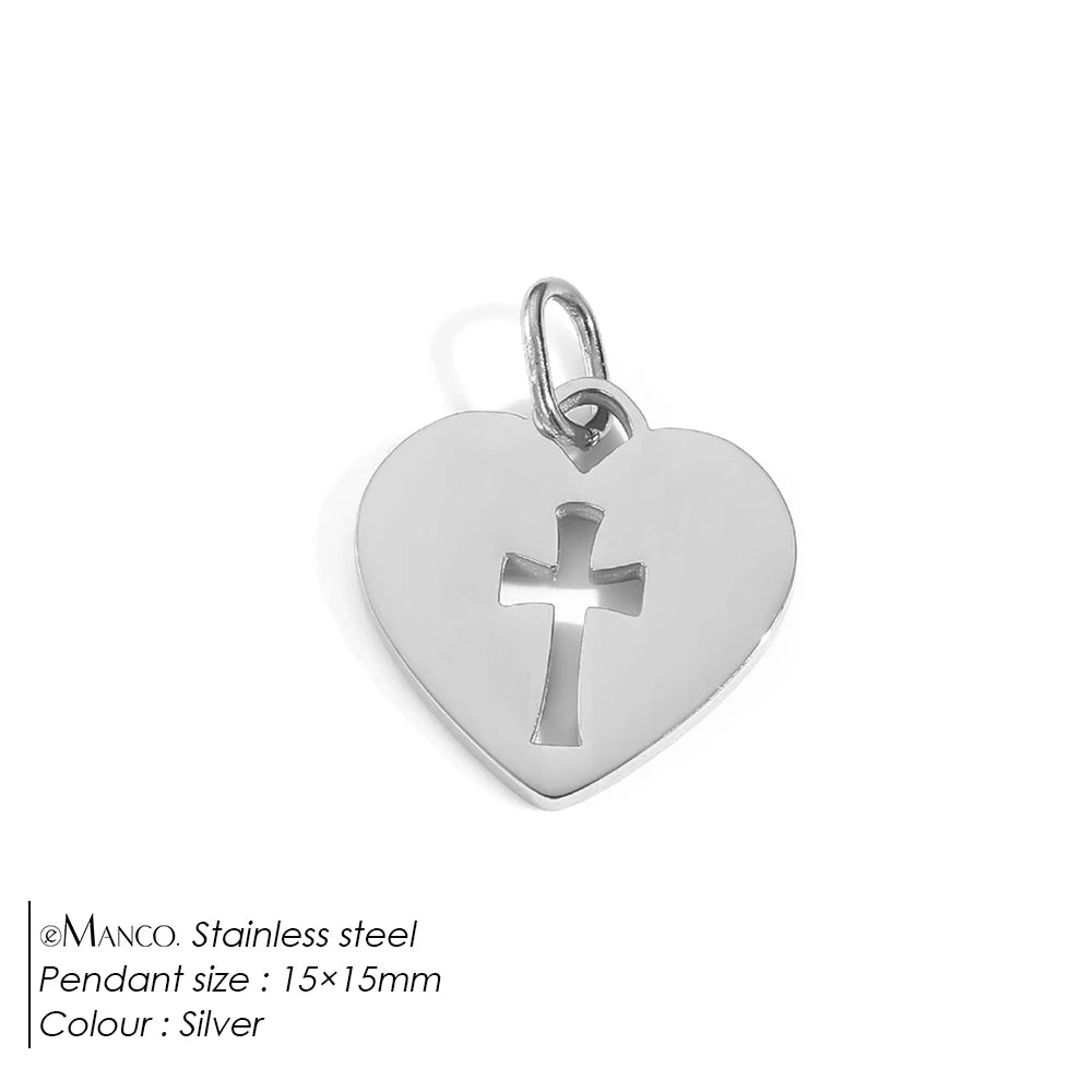 Emanco Bohemian Heart Charm Diy Earrings Bracelets Necklace Accessories Making Stainless Steel Jewelry 48 Hour Shipping