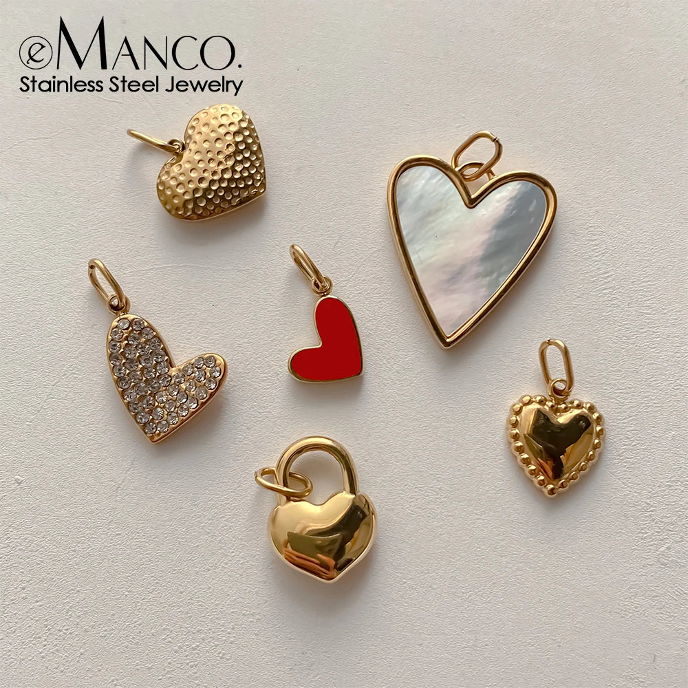 Emanco Bohemian Heart Charm Diy Earrings Bracelets Necklace Accessories Making Stainless Steel Jewelry 48 Hour Shipping