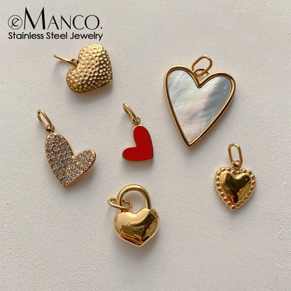 Emanco Bohemian Heart Charm Diy Earrings Bracelets Necklace Accessories Making Stainless Steel Jewelry 48 Hour Shipping