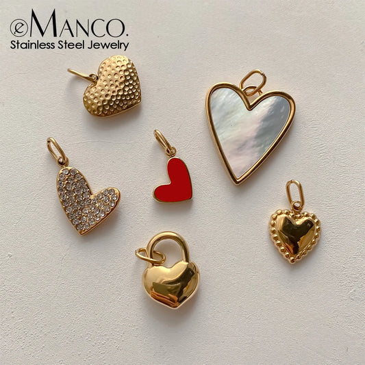 Emanco Bohemian Heart Charm Diy Earrings Bracelets Necklace Accessories Making Stainless Steel Jewelry 48 Hour Shipping