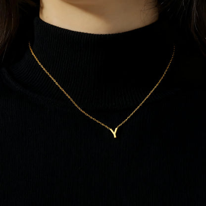 Minimalist Initial A-Z Letter Necklace for Women Alphabet Stainless Steel Choker Chains Jewelry Birthday Gift Wholesale