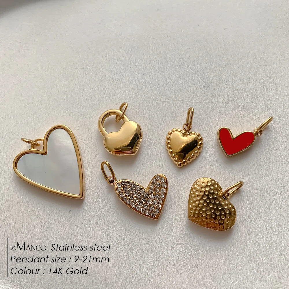 Emanco Bohemian Heart Charm Diy Earrings Bracelets Necklace Accessories Making Stainless Steel Jewelry 48 Hour Shipping