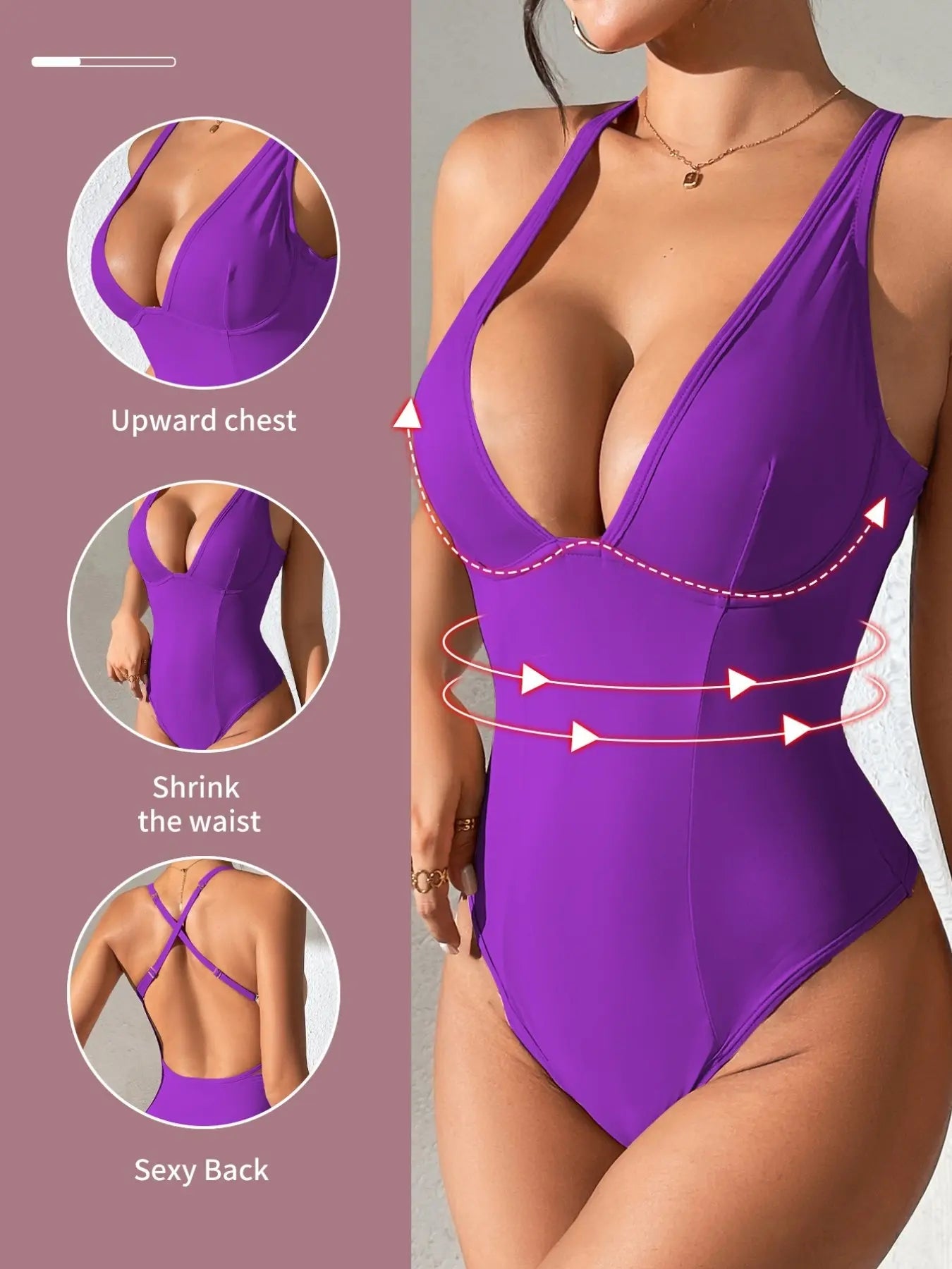 Women'S Solid Color Open-Bust Sexy Body Contouring Shapewear Bodysuit, Tummy-Control Butt-Lifting High-Waisted Shaper, Compression Underwear for Daily Wear